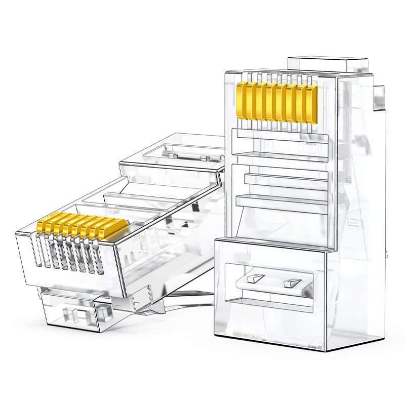 RCA-1100 超五類鍍金水晶頭 15U純銅100個(gè)/盒 RJ45三叉式非屏蔽網(wǎng)絡(luò)線纜8P8C電腦網(wǎng)線連接頭