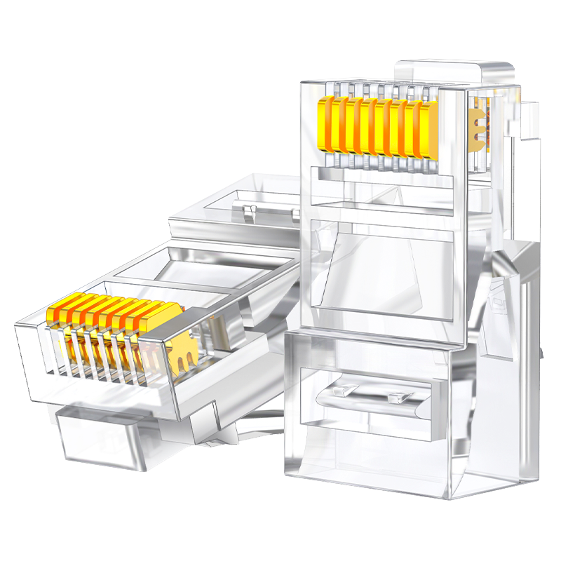 CRJ5100F 超五類網(wǎng)線水晶頭 工程網(wǎng)絡(luò)連接器 RJ45電腦網(wǎng)絡(luò)連接頭 100個(gè)/盒