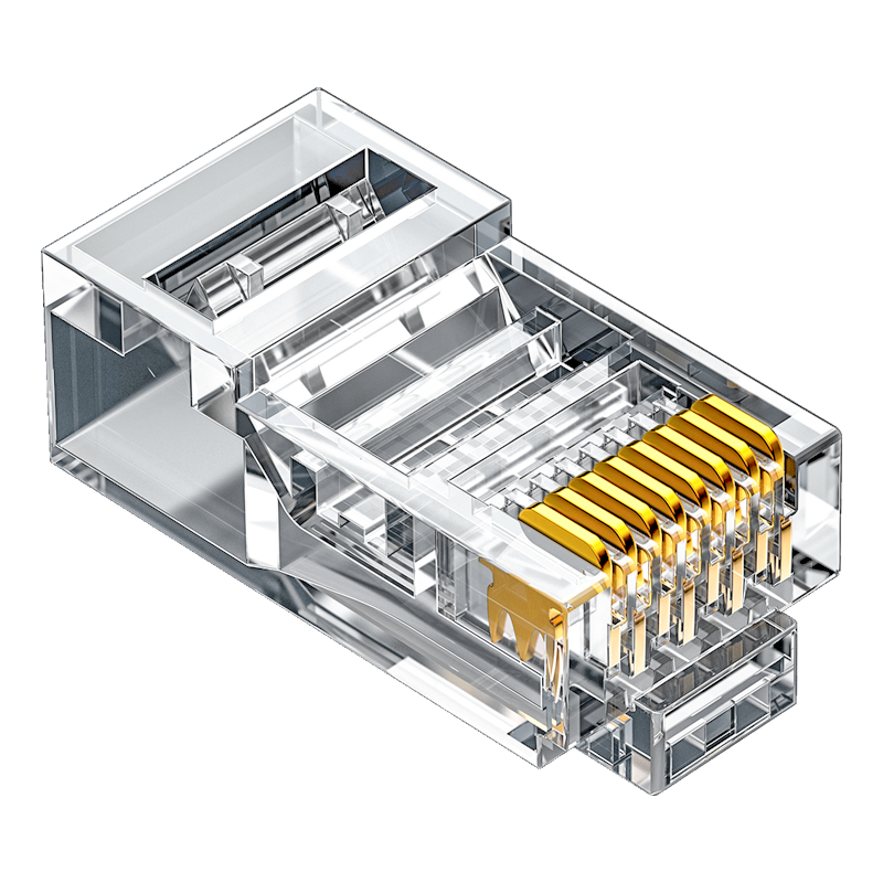 RC-8100 六類網(wǎng)線水晶頭 6類RJ45千兆網(wǎng)絡(luò)連接頭 工程級(jí)電腦網(wǎng)線8P8C鍍金寬帶接頭100個(gè)/盒